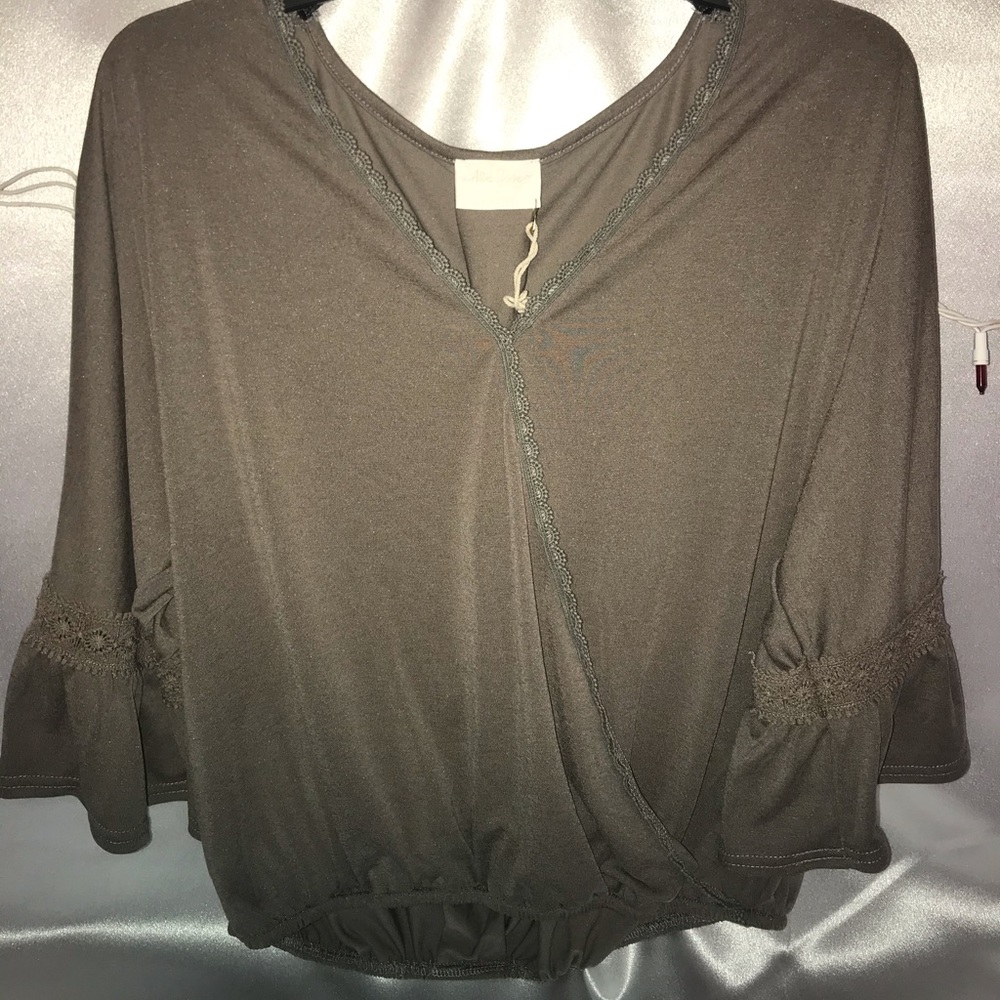 Brand new Allie Rose Draped Cross over Top